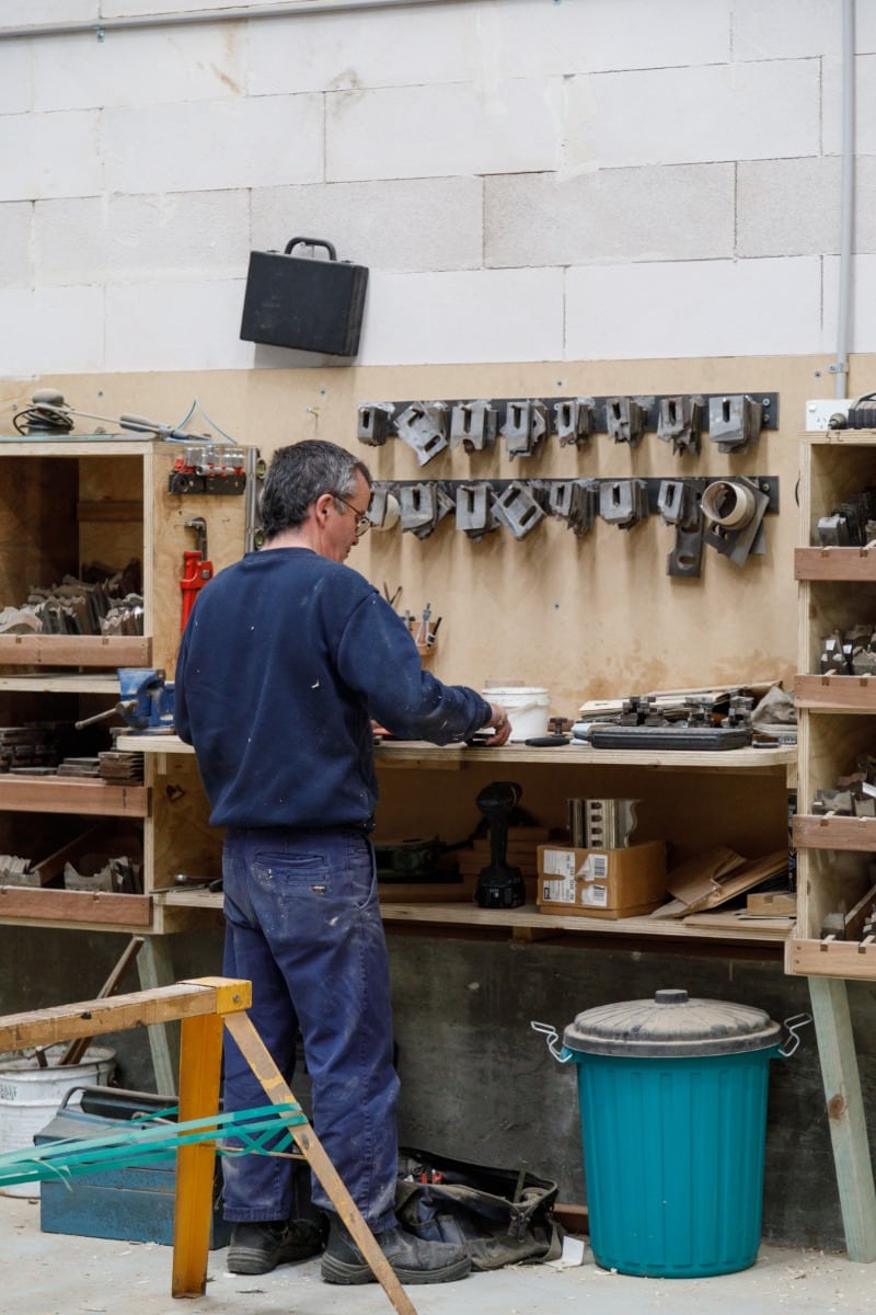 Milling machinery in workshop